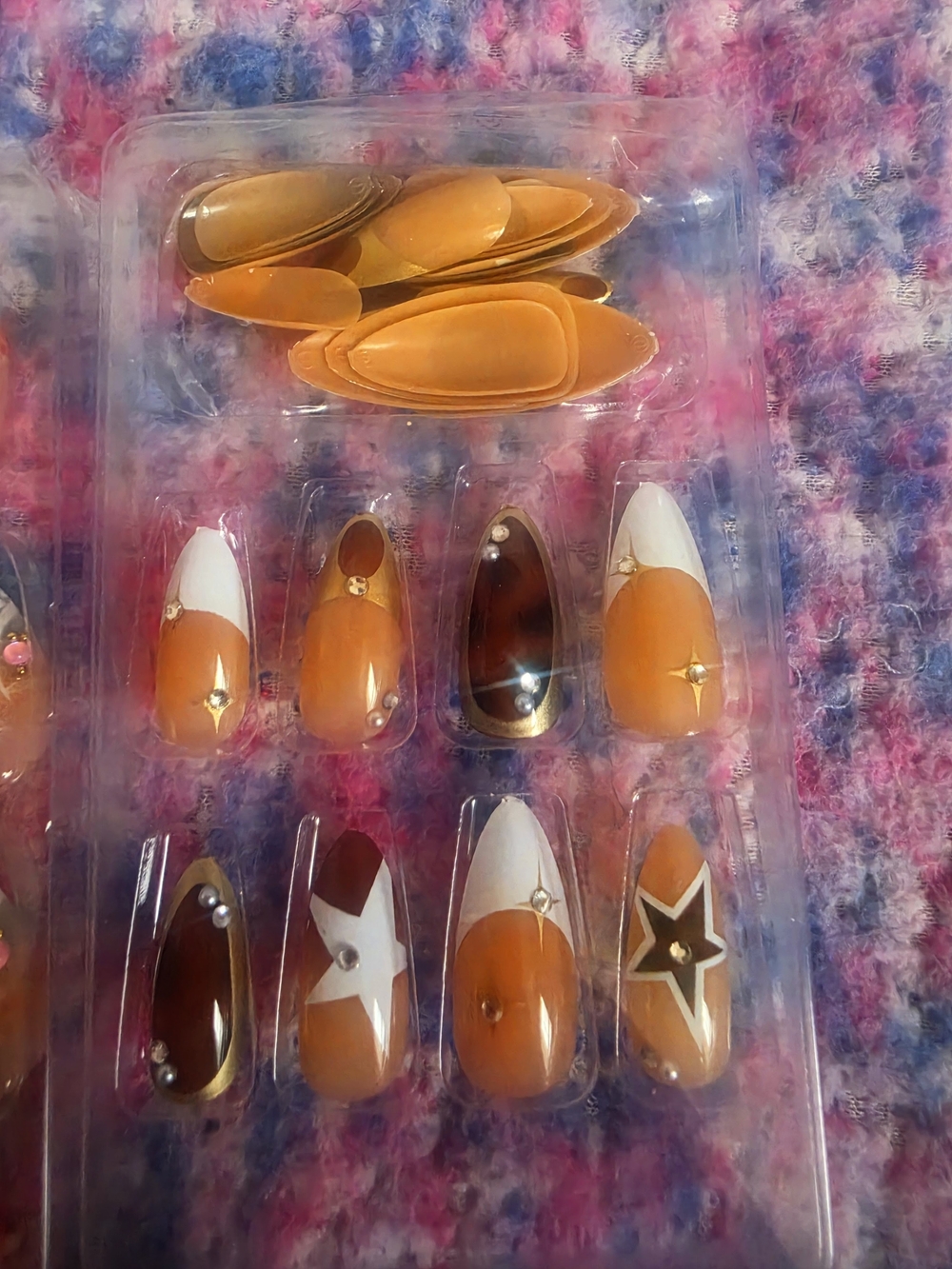 Assorted Press-On Nail Set - Neutral, Pink, Black & Gold Designs - Picture 4 of 8